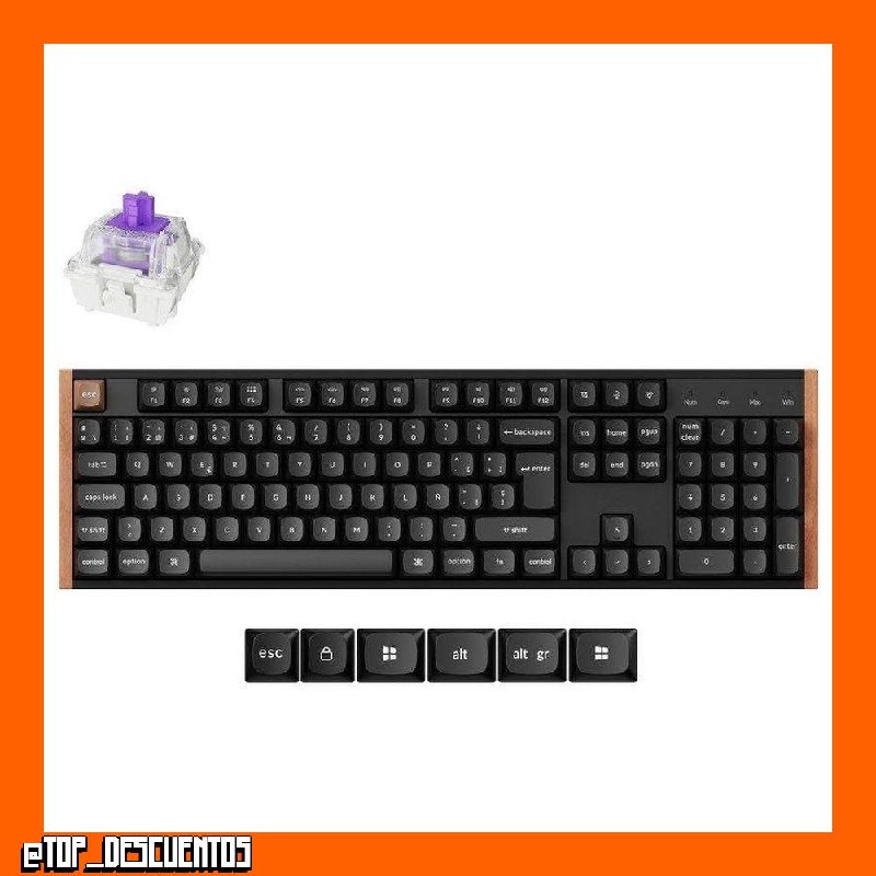Teclado Keychron K10 HE Hall Effect Magnético inalámbrico con switches magnéticos, RGB y marco de aluminio y madera