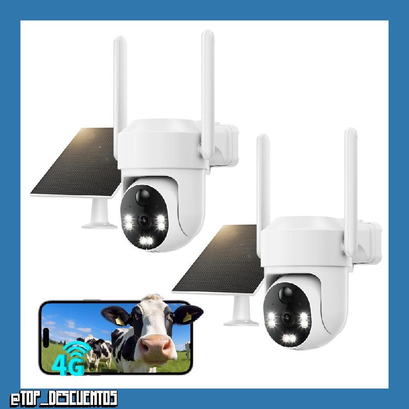 SEHMUA 4G LTE Camara Vigilancia Exterior Solar con Tarjeta SIM sin Internet
