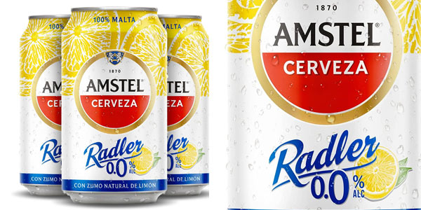 Pack x24 Latas de Cerveza Amstel Radler 0,0 de 330 ml por sólo 14,05€ (-26%) ¡Sólo 0,58€ cada una!