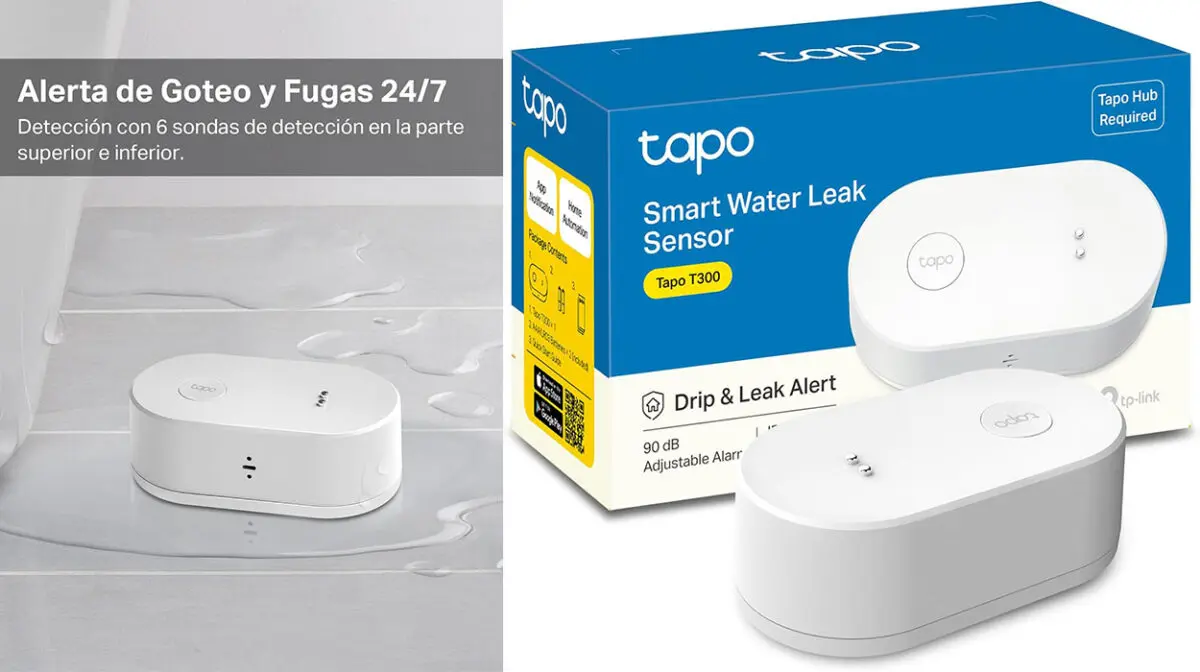 Sensor inteligente de fugas de agua TP-Link TAPO T300 por sólo 16,06€ (-19%)