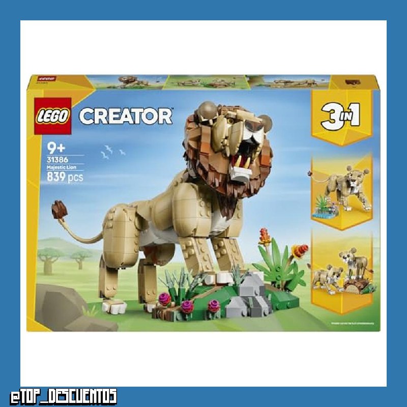 LEGO Creator 3 en 1 Fauna Salvaje: León Majestuoso 31386