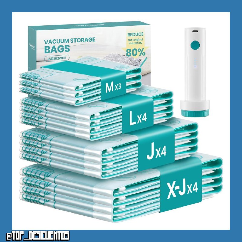 SONGMICS Bolsas de Vacío con Bomba Eléctrica Recargable, 15 Piezas