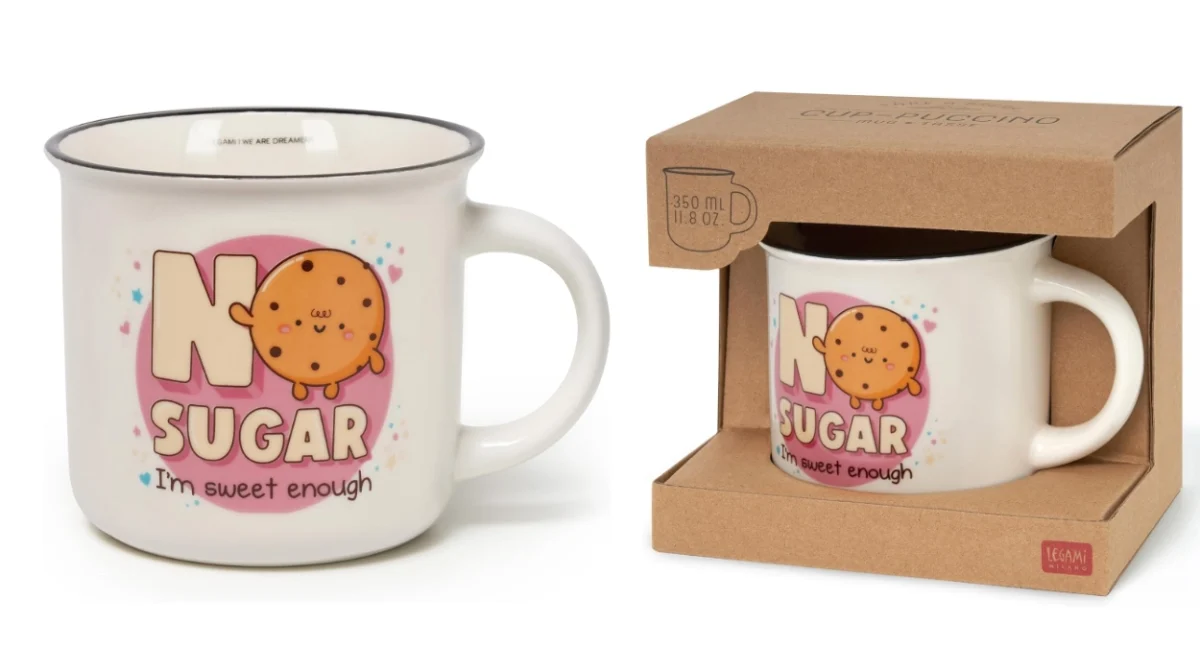 Desayuno con encanto: Legami Cup-Puccino No Sugar, porcelana lavable y apta microondas por sólo 6,48€ (46% de descuento)