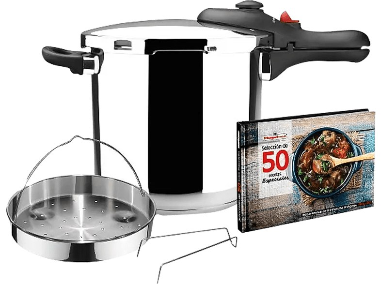 Olla express - Magefesa DB6, 6L, 5 Sistemas de seguridad, Súper rápida, Inox
