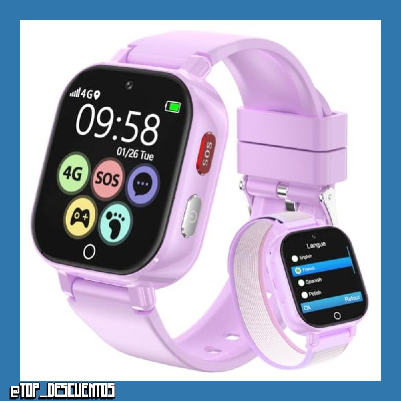 Reloj Inteligente niño-Reloj con GPS y Llamadas 4g Videollamadas SOS