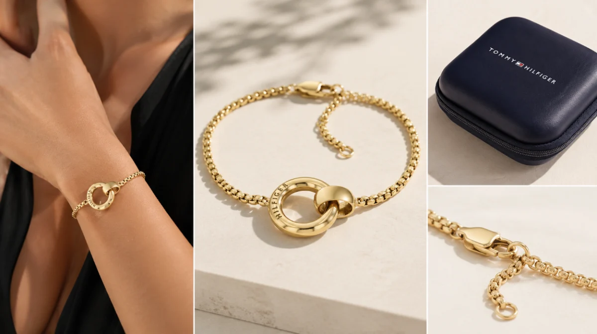 Pulsera de cadena Tommy Hilfiger de acero inoxidable con charm circular por sólo 39,27€ con envío gratis (-33%)