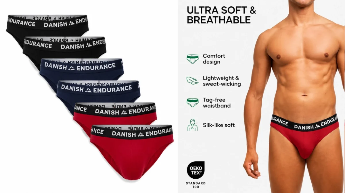 Pack x6 calzoncillos slip Danish Endurance de bambú ultra suave por sólo 25,95€ (40% de descuento)