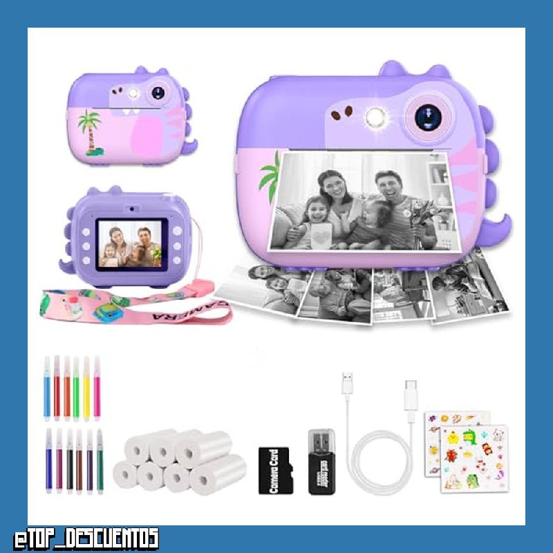 ARNSSIEN Camara Fotos Infantil Instantanea con 7 Rollos,2,4"Camara Infantil
