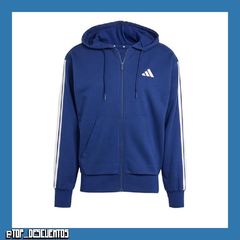 adidas Men's Chaqueta con Capucha Essentials French Terry 3 Bandas