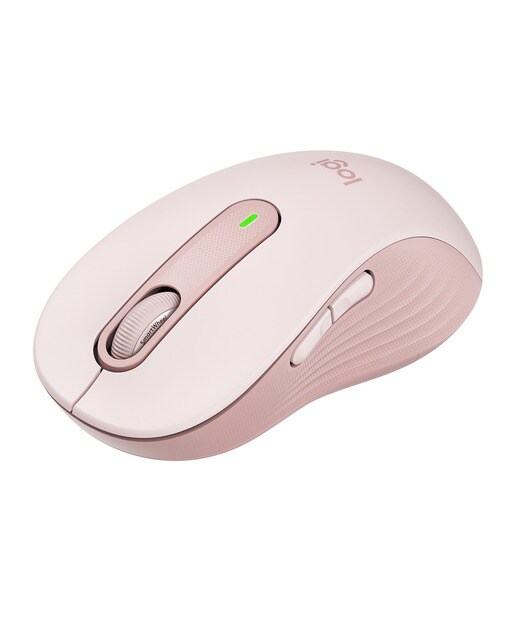 Logitech - Ratón óptico inalámbrico Logitech Signature M650 Grande Rosa.