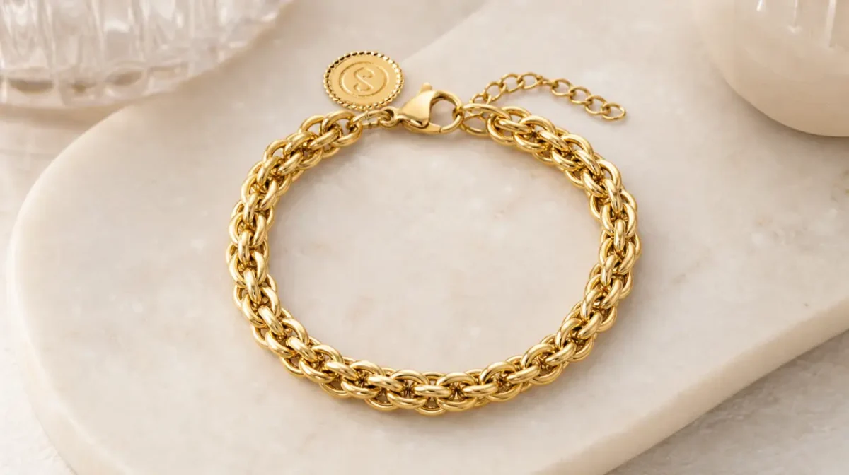 Pulsera Singularu Big Rope con baño de oro 18Kt por sólo 17,66€ (-32%)