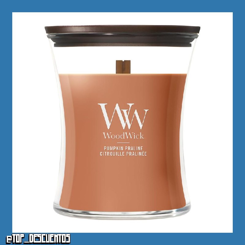 WoodWick Vela perfumada | Vela de tamaño mediano en forma de reloj de arena | Pumpkin Praline | Regalos perfectos para mujeres