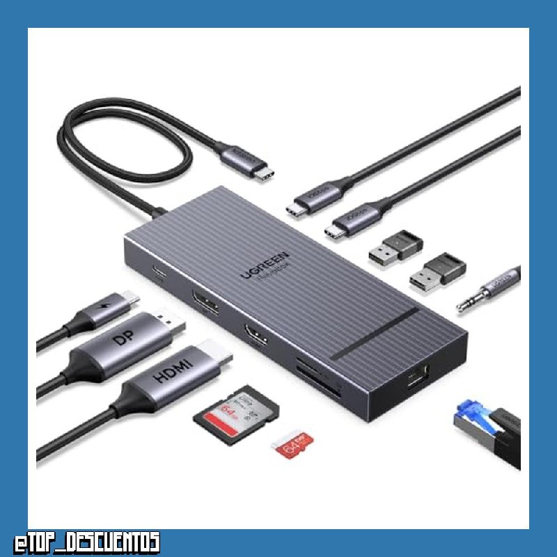 UGREEN Revodok Pro 2111 Hub USB C 11 en 1 Docking Station Pantalla Dual
