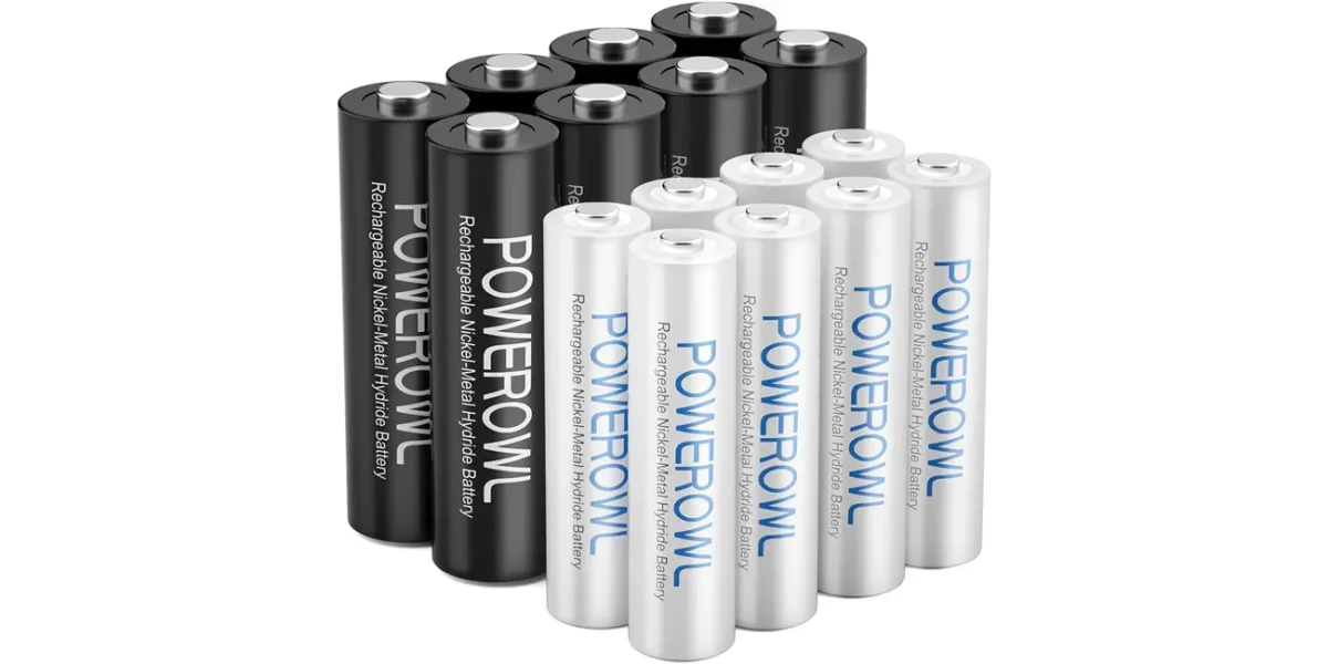 Pack de 16 pilas recargables POWEROWL (8x AA y 8x AAA) por sólo 16,23€ (-19%)