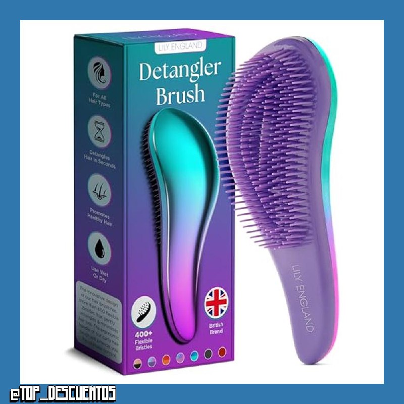 Lily England Cepillo Antitirones y Desenredante para Pelo Mojado Morado