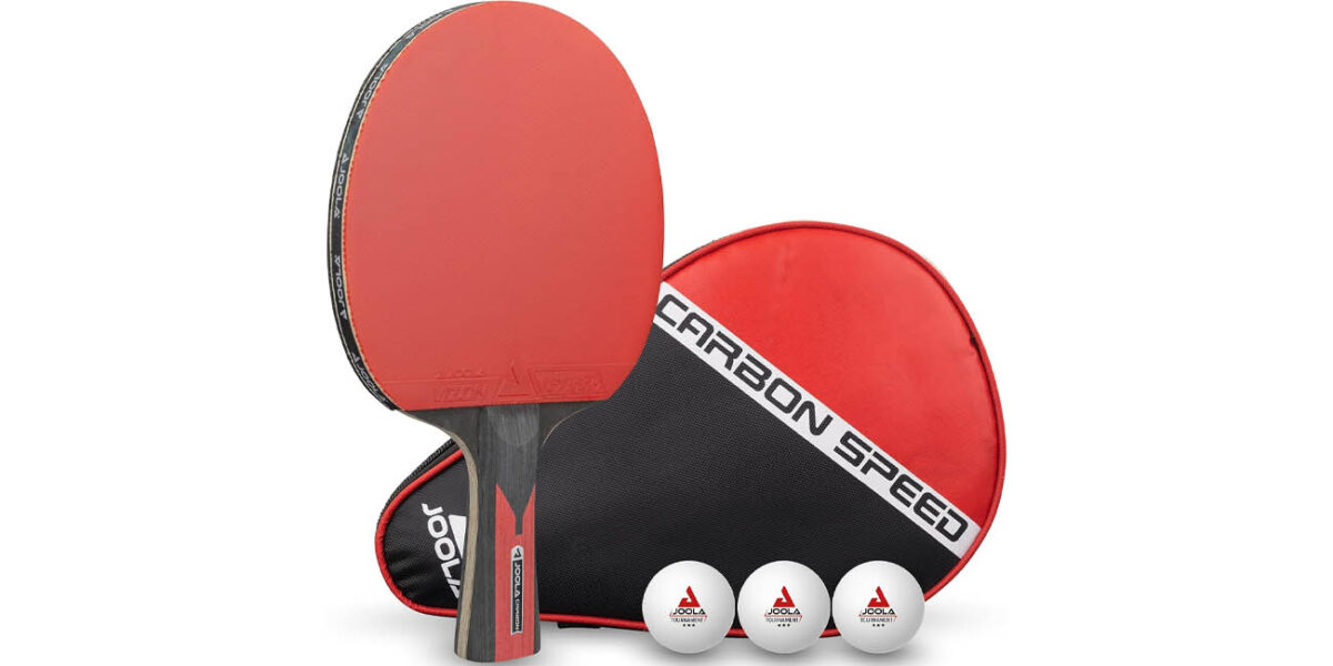 Conjunto de raqueta de Ping Pong JOOLA Carbon con funda y 3 pelotas por sólo 29,89€ con envío gratis (-40%)