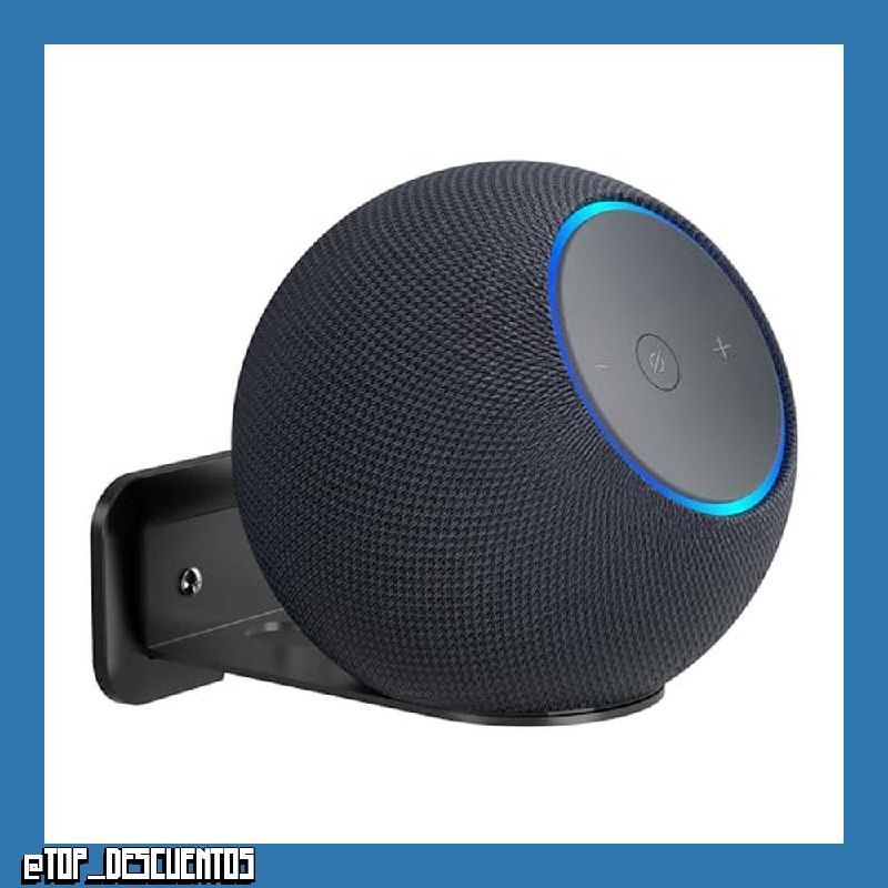 PlusAcc Soporte de pared para Studio (2025) – Soporte ahorra espacio compatible con Sonos Era 100 y ECH0 4a generación, soporte metálico con gestión de cables para cocina y salón (Negro, 1 unidad)