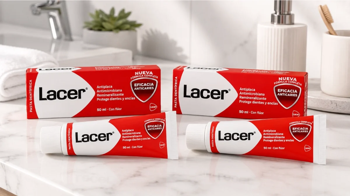 Pack x2 pasta de dientes Lacer: previene caries con flúor y fortalece el esmalte por sólo 2,90€ (-58%) ¡1,45€ cada una!