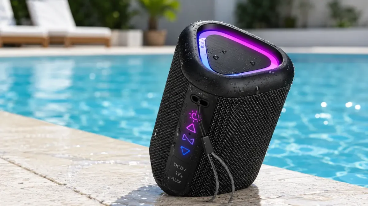 Altavoz Bluetooth portátil y potente con luz LED, sonido 360° y resistente al agua. Hasta 24 horas de música por sólo 9,99€ (-50%)