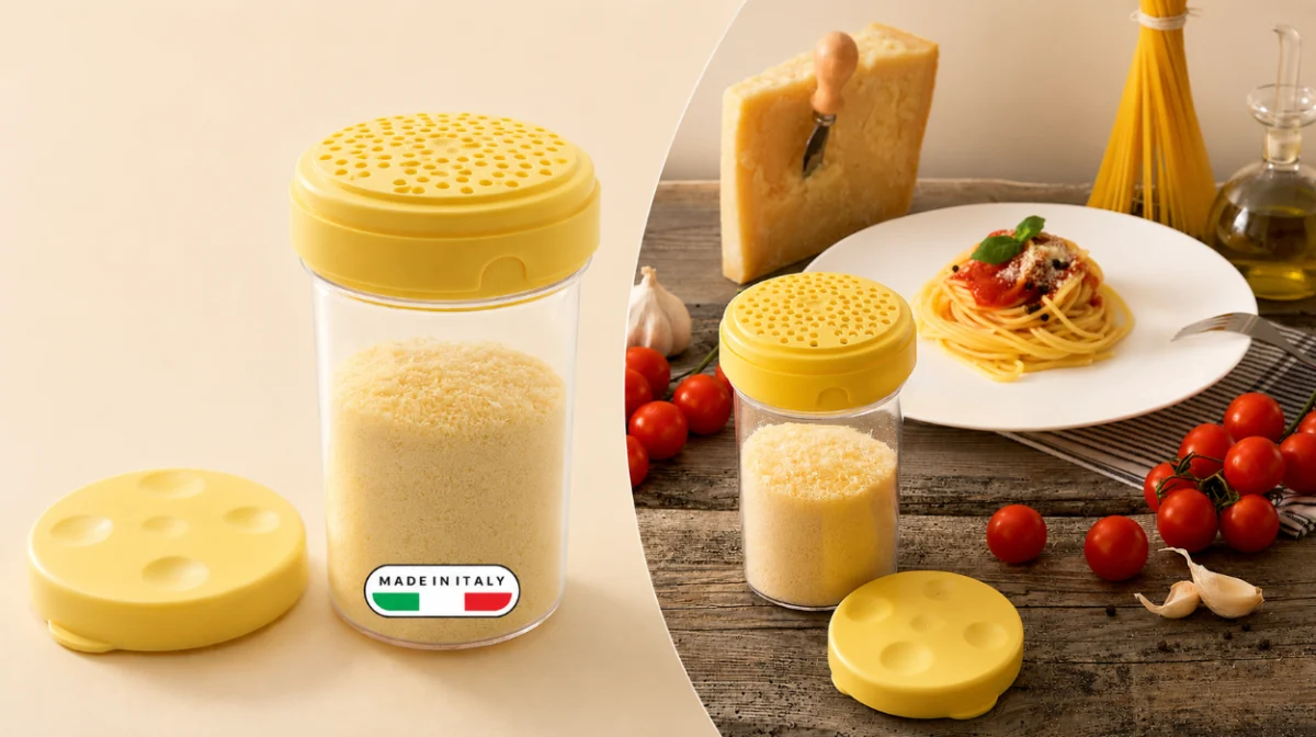 Espolvoreador de queso rallado Snips 2en1 para servir y conservar en el frigorífico por sólo 4,70€ (-53%)