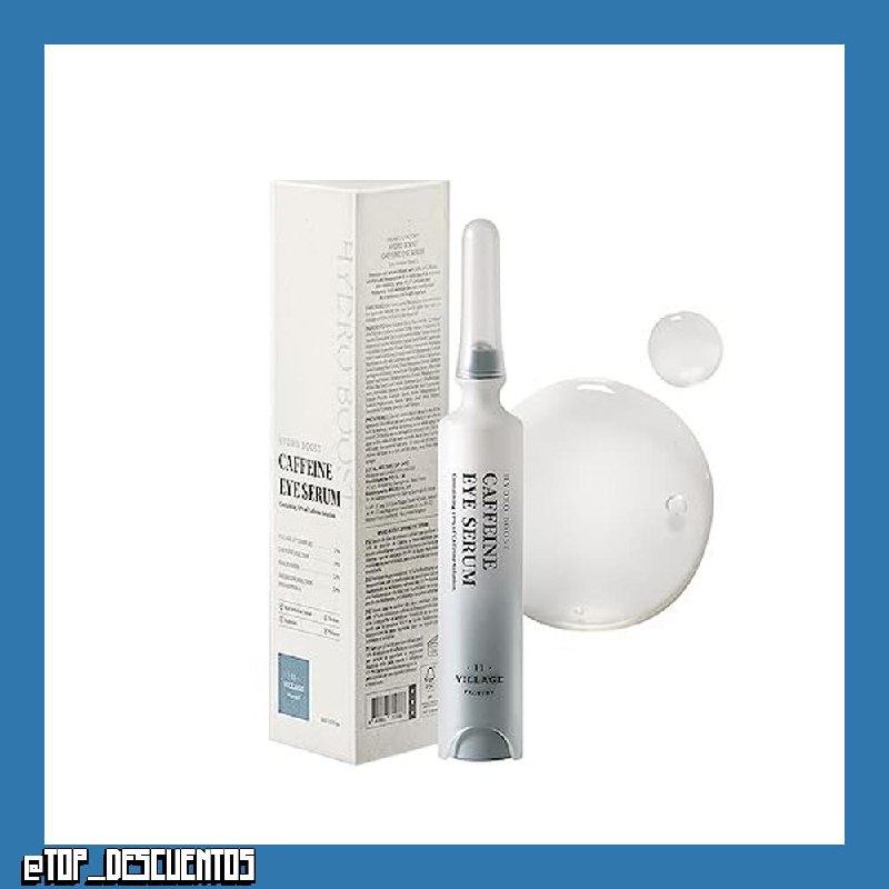 VILLAGE 11 FACTORY Sérum para ojos con cafeína (10ml) 10% cafeína, Hexapéptido-8, Niacinamida, Elasticidad, Tratamiento Antiarrugas y Ojeras.