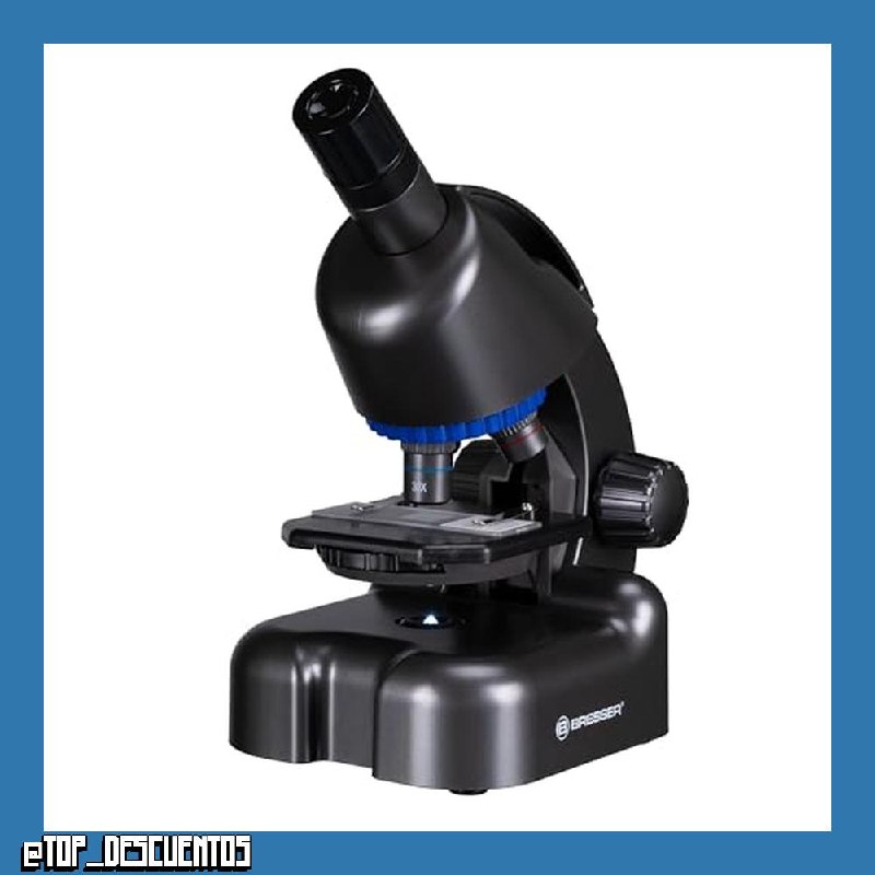 Bresser Microscopio Junior CM-04 100x-900x para niños a Partir de 6 años, iluminación LED, Soporte para Smartphone, Kit de experimentos, Funciona con Pilas