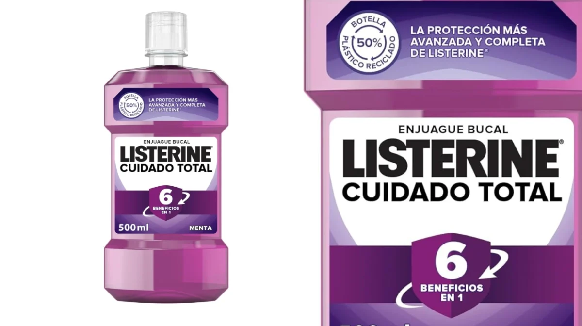 Pack x3 Enjuague bucal Listerine Cuidado Total de 500 ml cada bote por sólo 7,98€ con oferta 3x2 (-33%) ¡2,66€ cada uno!