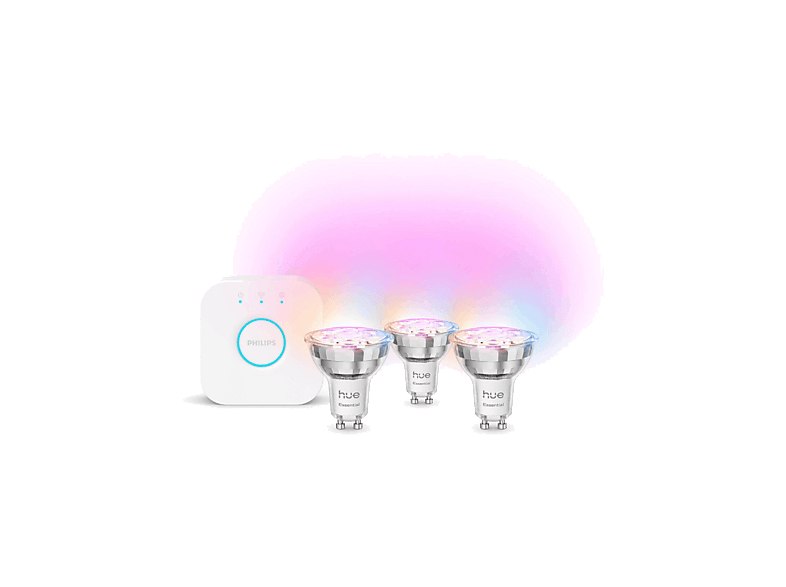 Bombilla Inteligente - Hue Essentials Kit Bombillas LED GU10, 806 Lm, RGB, Compa