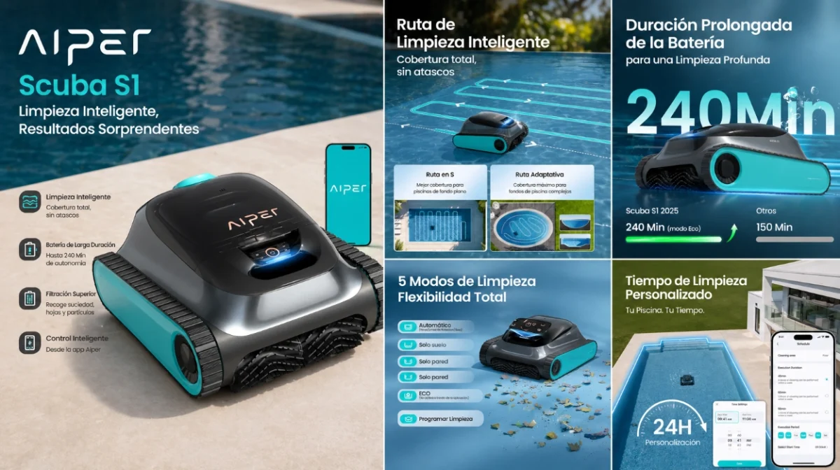 El robot con valoraciones top que limpia fondo de piscina, paredes y línea de agua baja a precio mínimo en Amazon
