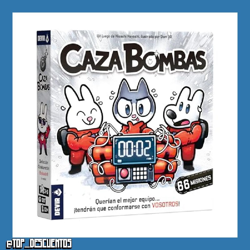Devir - Caza Bombas, Juego de Mesa, Juego Cooperativo e Interactivo, 2-5 Jugadores, Edad +12 (BGCAZSP)