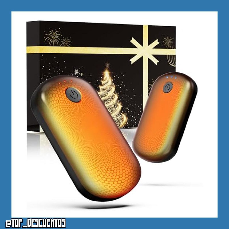 Calentadores de Manos Recargables, Juego de 2 Calentadores Magnéticos de Graphene con 3 Niveles de Temperatura (45/50/55°C), 2000mAh Portátiles para Camping, Golf, Exterior, Regalo