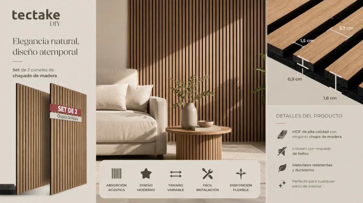 Mejora la acústica de tu hogar por muy poco con estos paneles decorativos de MDF rebajados en Amazon