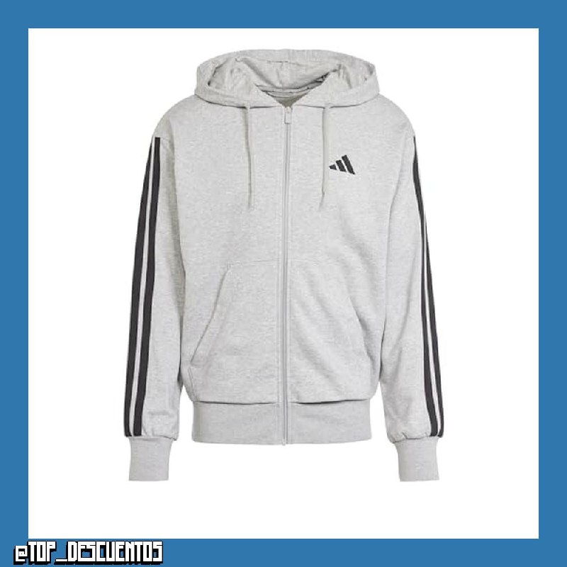 adidas Men's Chaqueta con Capucha Essentials French Terry 3 Bandas