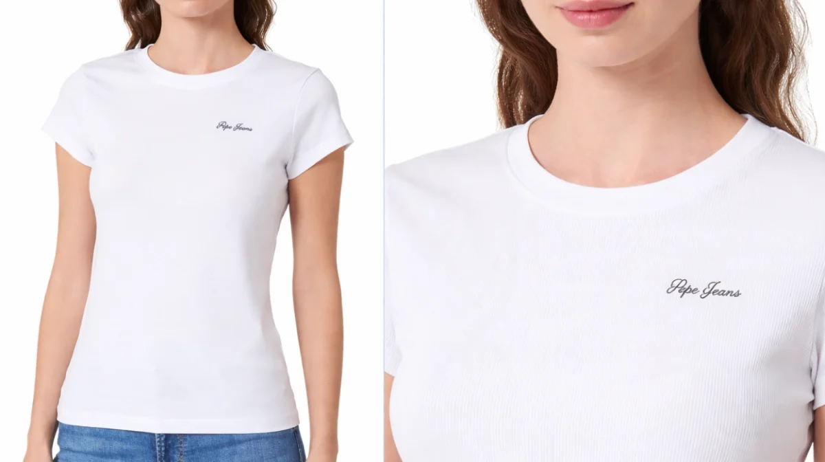 Camiseta Pepe Jeans Basic Rib de canalé para mujer desde sólo 10,65€ (63% de descuento)
