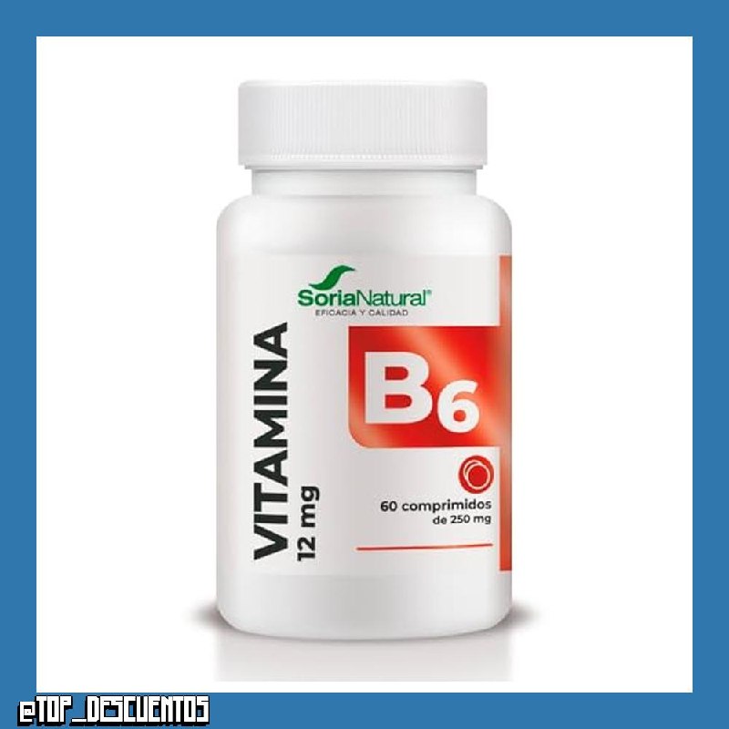 Soria Natural Vitamina B6 - Vegana - Ayuda a recuperar la energía - Apoya la disminución del cansancio y la fatiga - 60 Comprimidos de liberación sostenida 250 mg - vitaminas Mujer y Hombre