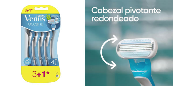 Pack 4 Maquinillas desechables Gillette Venus Oceana por sólo 4,99€ (-29%) ¡1,25€ cada una!