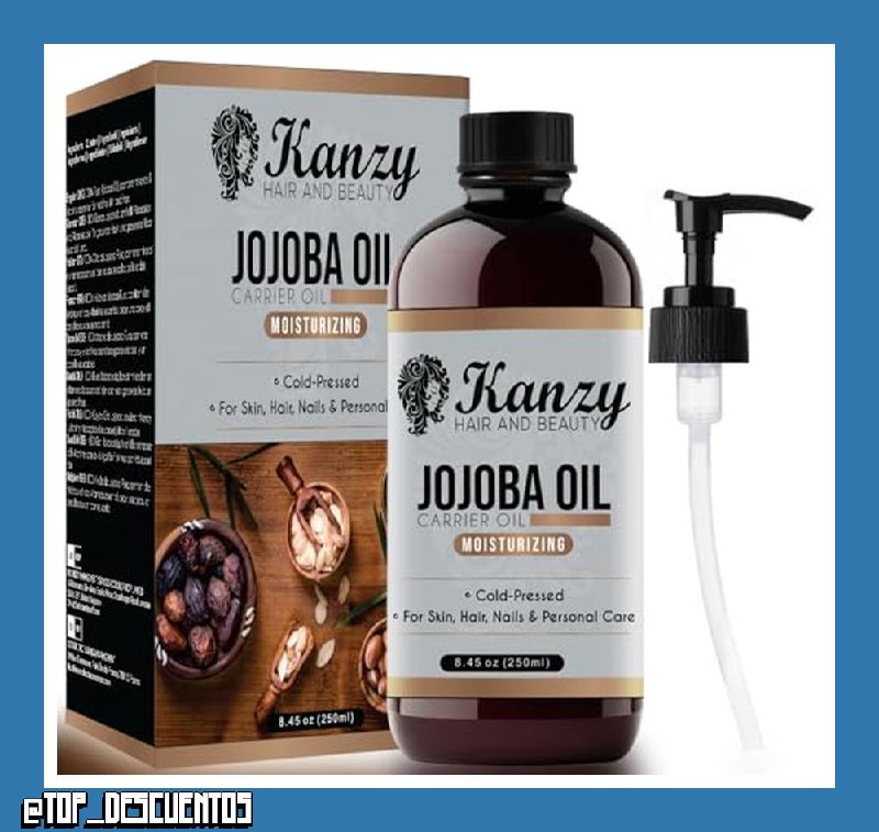 Kanzy Aceite de jojoba prensado en frío para cabello, piel, cara, uñas, pestañas y barba, aceite portador multiusos no graso para uso diario (250ml)
