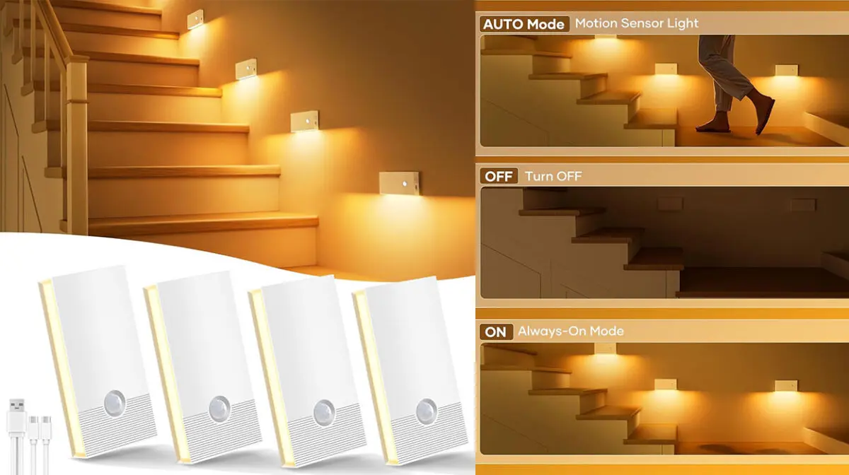 Pack de 4 luces nocturnas Swoieltr con sensor de movimiento por sólo 19,85€ (-10%)