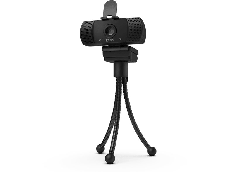 Webcam - Krom Kam, Full HD, 30 FPS, Con micrófono, Ángulo 110o, Para Mac/Windows