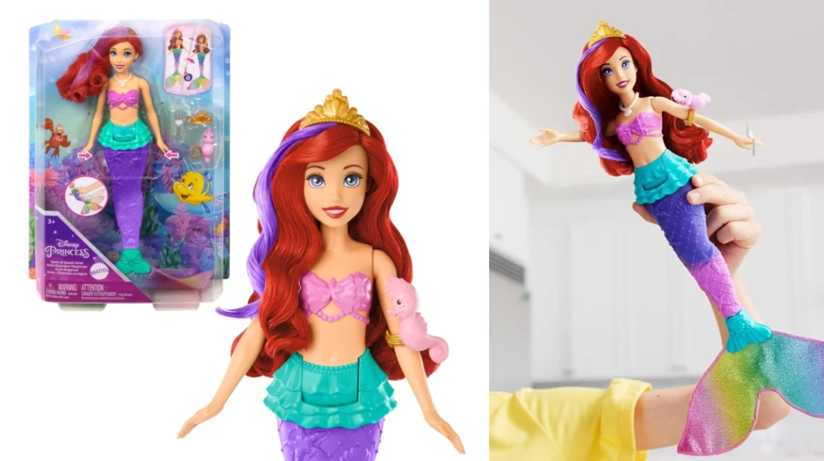 Muñeca Ariel sirena nadadora de Disney con cola y pelo que cambian de color por sólo 15,99€ (52% de descuento)