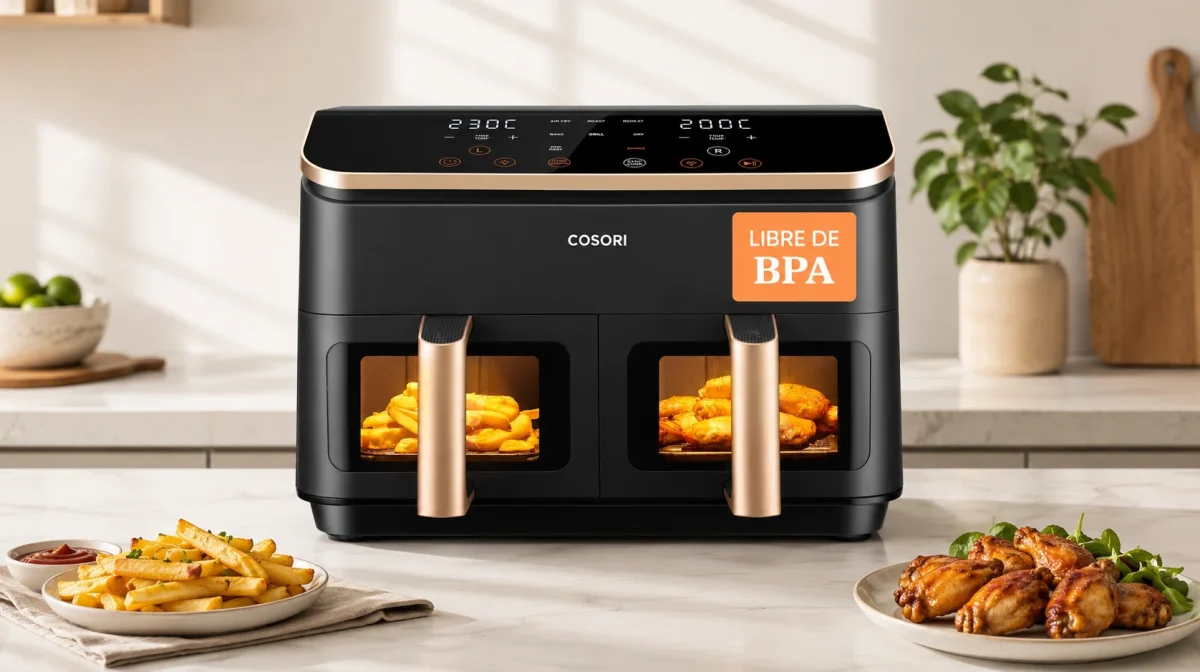 Freidora de aire Cosori de doble cesta, con ventanas y gran capacidad por sólo 129,99€ con envío gratis (-24%)
