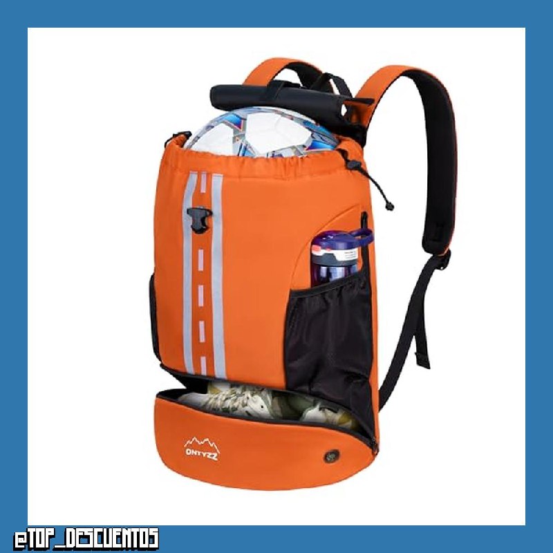 ONTYZZ Mochila de Futbol con Zapatillero Impermeable Mochila Deporte Mochila Multifuncional para Baloncesto Balonmano Voleibol Playa Piscina Yoga Baile Gimnasio Bolsa Cuerdas