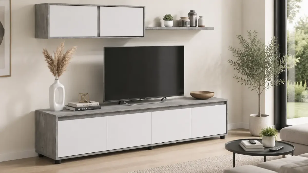 Conjunto de salón duehome Arlet reversible con mueble de TV y módulos por sólo 139,99€ con envío gratis (-15%)