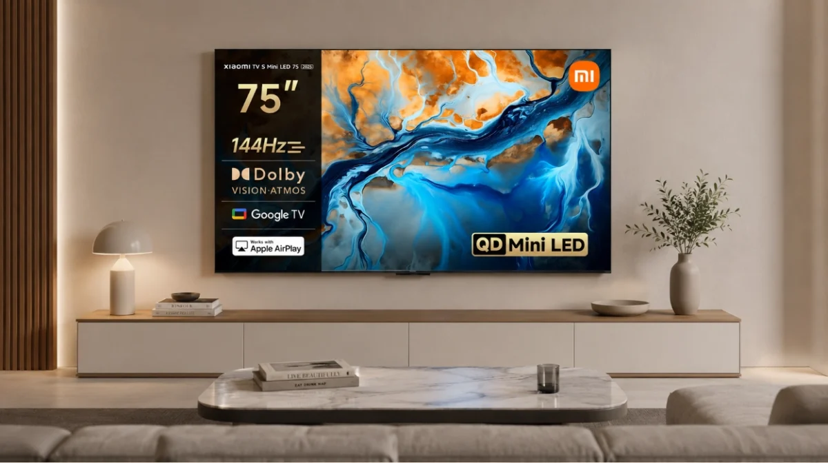 Xiaomi TV S Mini 75" con diseño sin bordes y 144 Hz para gaming y cine por sólo 699€ (22% de descuento)