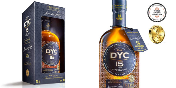 Whisky DYC 15 Edición Especial 60 Aniversario de 700 ml por sólo 32,64€ (-16%)