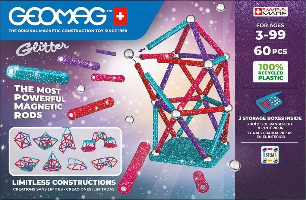 Geomag Glitter Panels Recycled Juego de construcción magnético por 24,51€ en Amazon