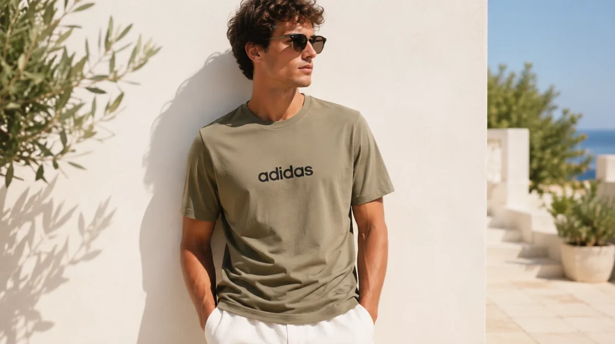El look cómodo y veraniego del día: Camiseta Adidas en verde oliva por sólo 12,15€ (-39%)