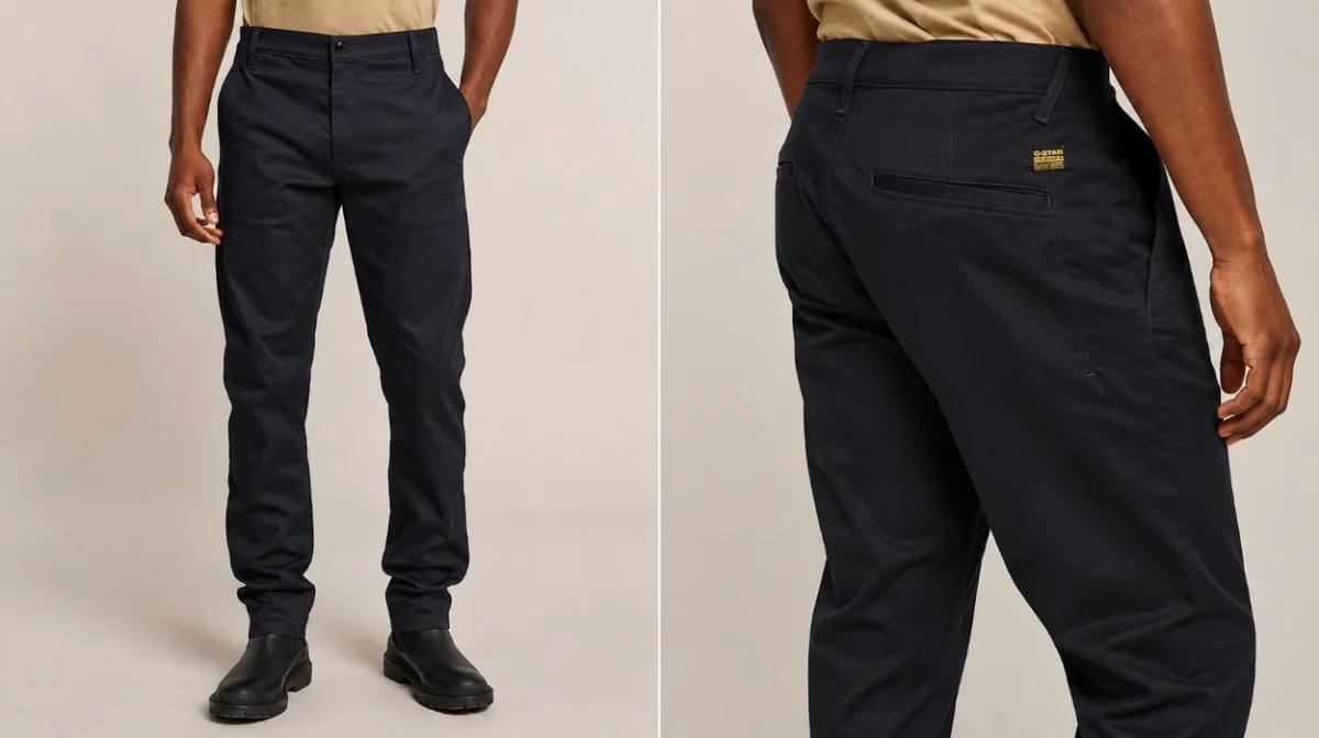 Tejido superelástico y acabado cuidado: Pantalón chino G-Star Morry Tapered para hombre por sólo 44,95€ con envío gratis (55% de descuento)