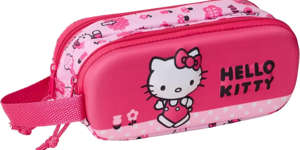 Estuche infantil doble Hello Kitty 3D por sólo 4,45€ (50% de descuento)