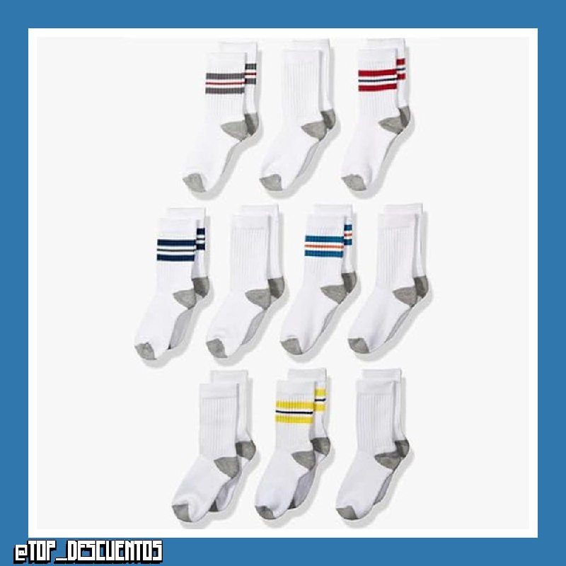 Amazon Essentials Niños Calcetines Deportivos de Algodón Acolchados
